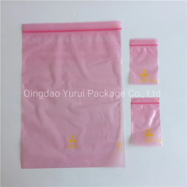 Custom Printed Flat Open Zip Lock Antistatic LDPE Static Shielding Plastic ESD PE Bags