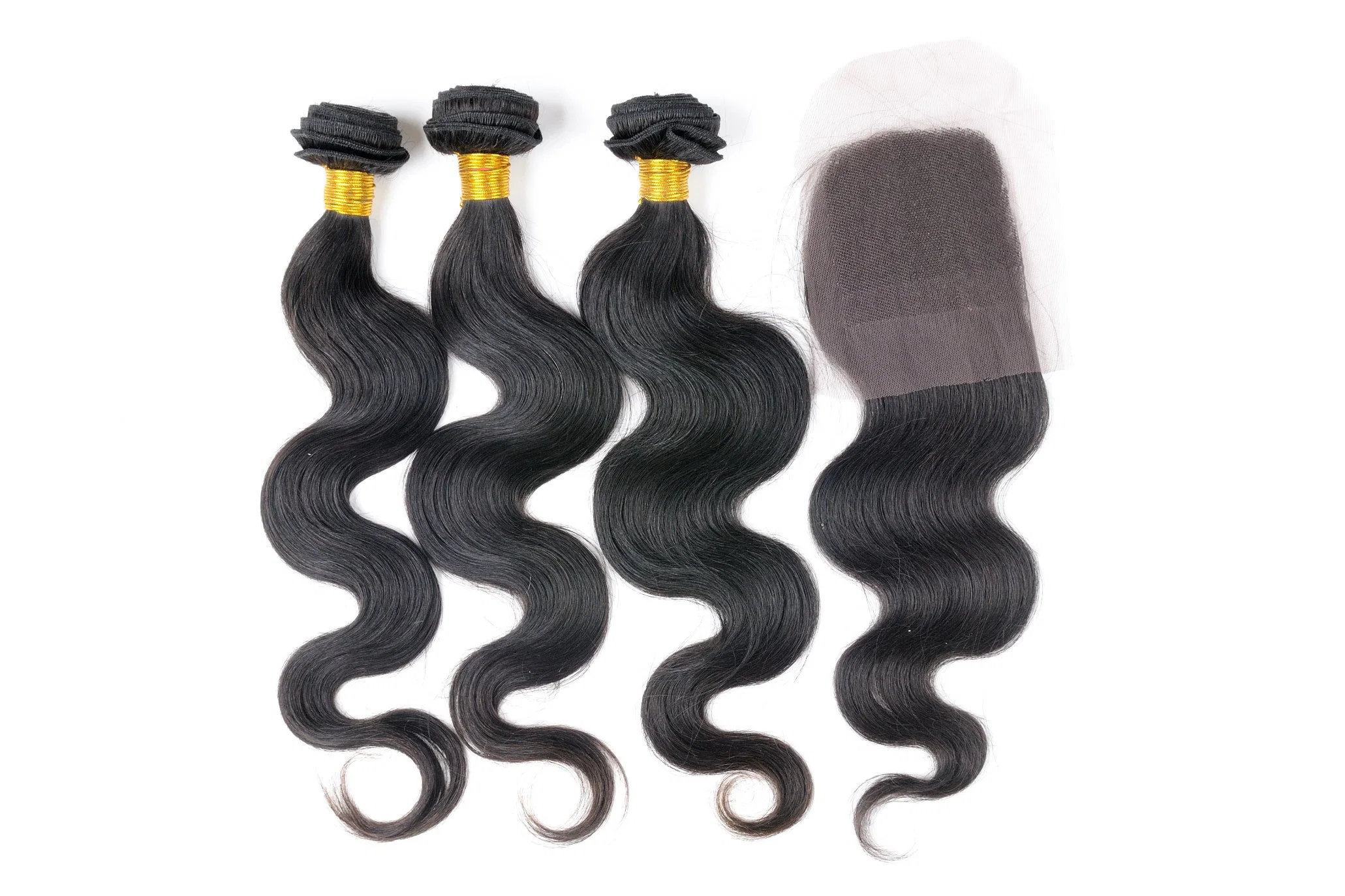 High quality/High cost performance  Peruvian Hair Bundles with Closure Remy Human Hair Extension Human Hair Weaving