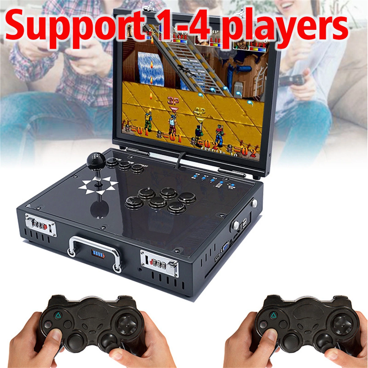 15inch Portable Pandora Game Console with 28000 Arcade Games Whole Suitcase Metal Case