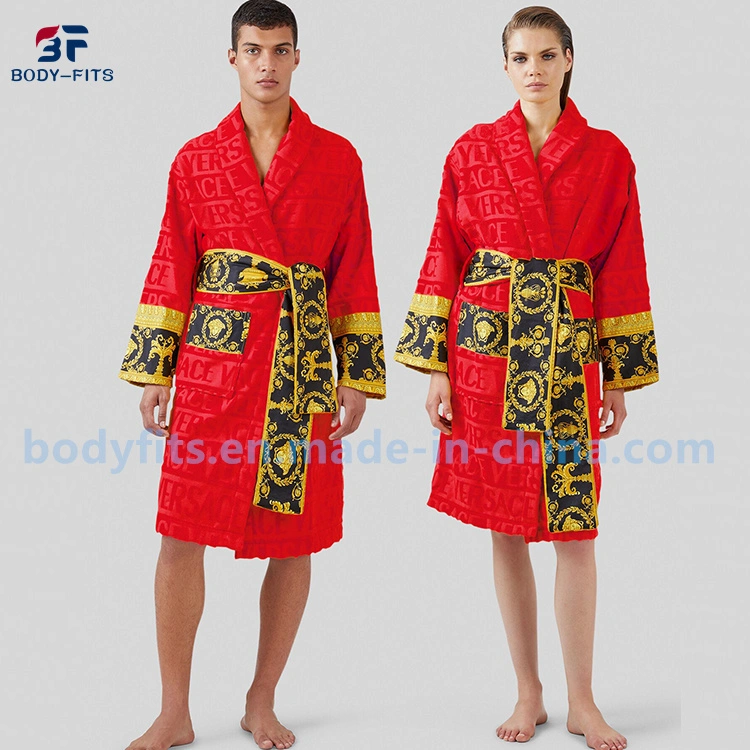 Custom Bathrobe Organic Cotton Terry Towel Bath Robe Luxury Ladies Pajamas and Sleepwear