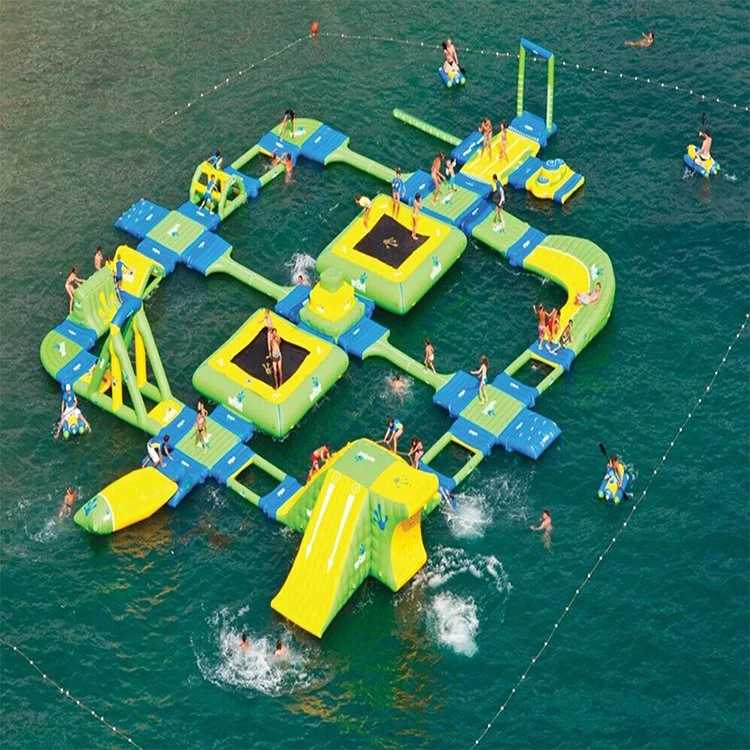 Tema personalizado comercial al aire libre Parque de Atracciones inflables juegos de aventura flotante Aqua Park parque acuático del Lago inflables