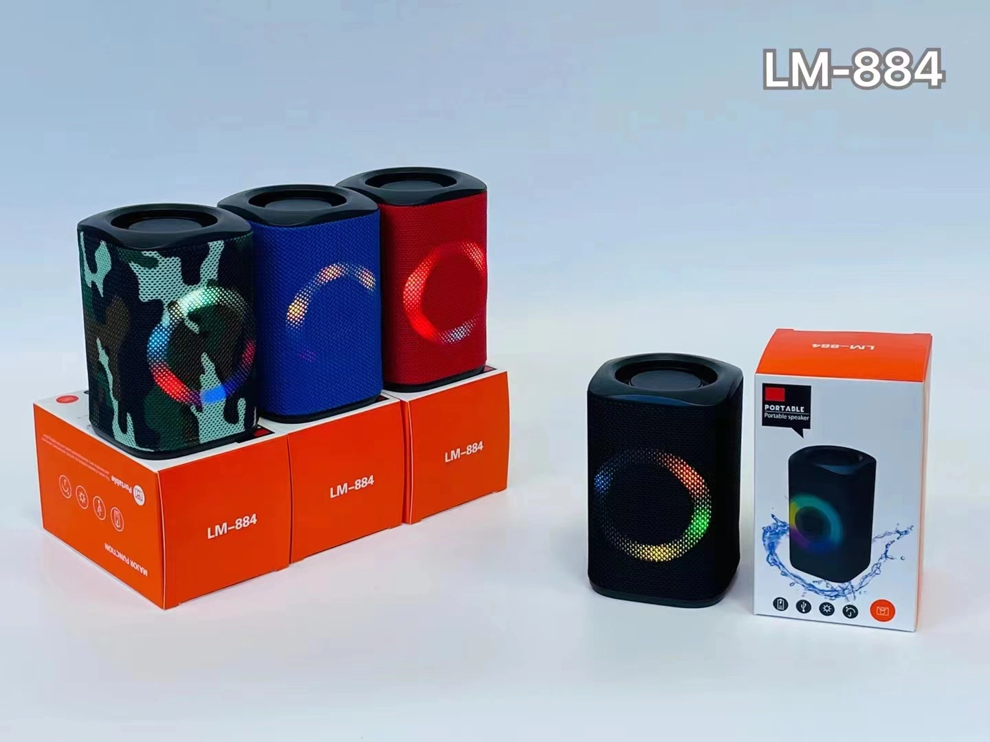 Mini Subwoofer, Bluetooth Small Speaker, Home Creative, Colorful Lights, Sound System, Outdoor Portable