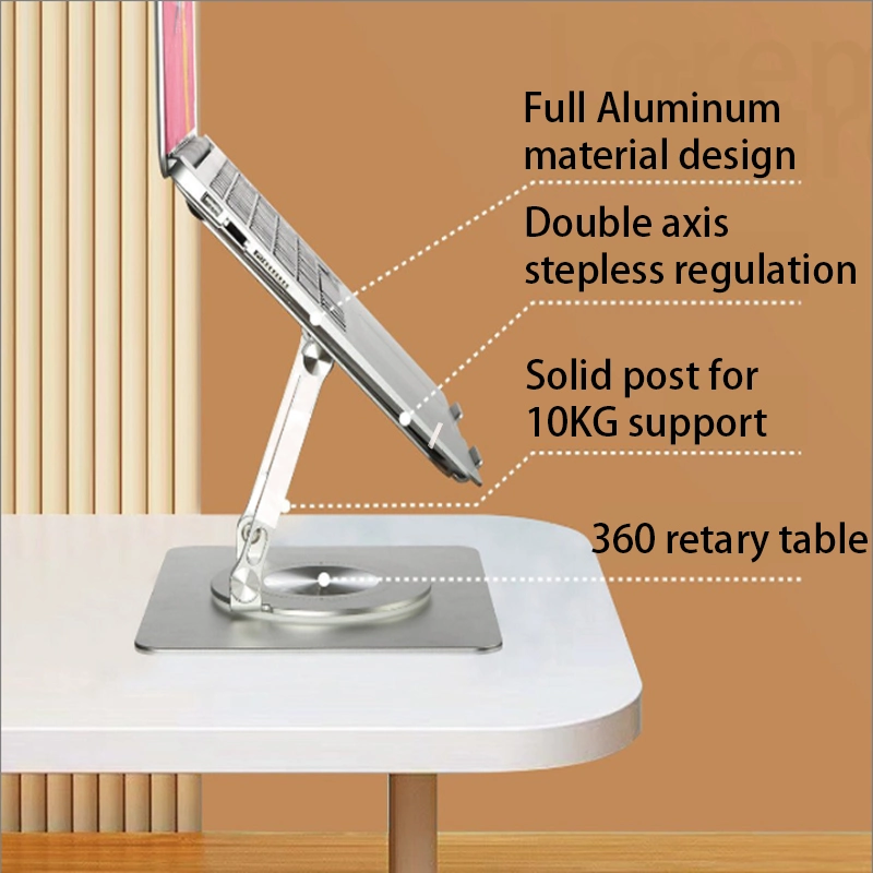 Support métallique pour ordinateur portable, design invisible et pliable, avec silicone antidérapant Bloc