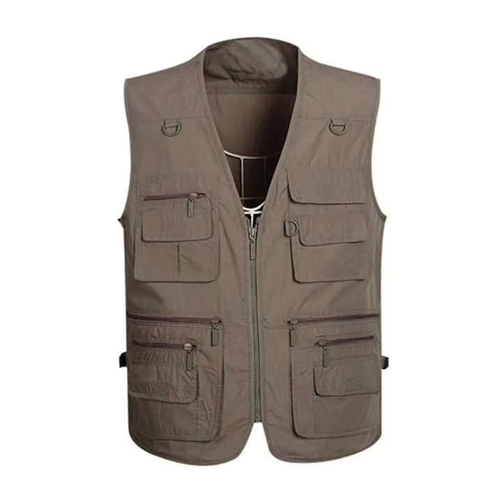 Multi-Pocket Journalist Cotton Fishing Photography Vest Cotton Work Vest