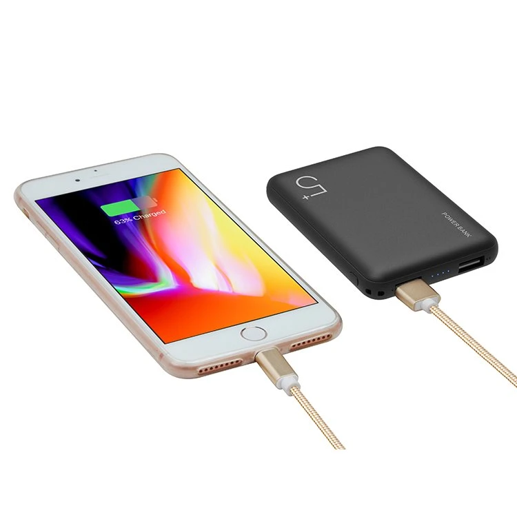 Ail P5-un pequeño y exquisito cargador de teléfono inteligente 5000 mAh 1input/2output Color barato Banco de energía polímero de energía de carga Tesoro