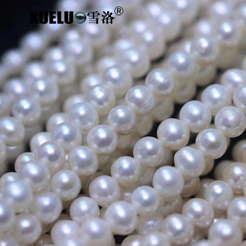 5-6mm Round AA+ Grade Medium Quality Natural Cultured Fresh Water Pearls Wholesale (XL180091)