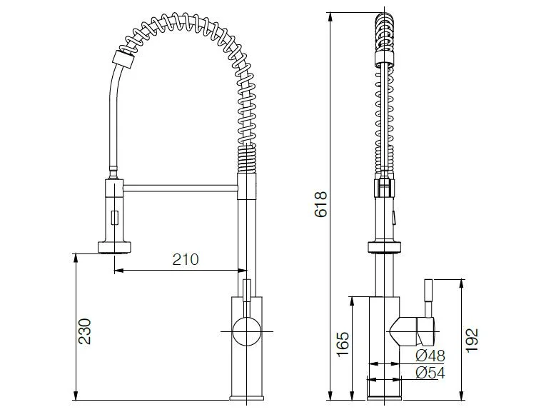 Estilo de extracción Fregadero Mezclador de pesado de acero inoxidable de 304#