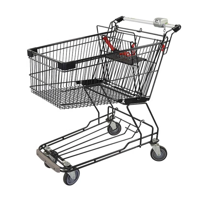 La tienda Carro Cesta de alambre de la mano empujar Carrito carro/compras