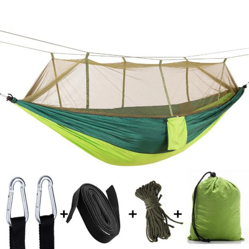Portable Ultralight Nylon Camping Hammock com rede mosquiteira de vento Wyz13012 do Giro