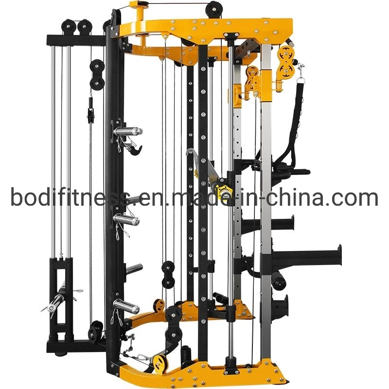 Multifunctional Power Cage Squat Rack with Weight Lifting Training Gym Smith Machine