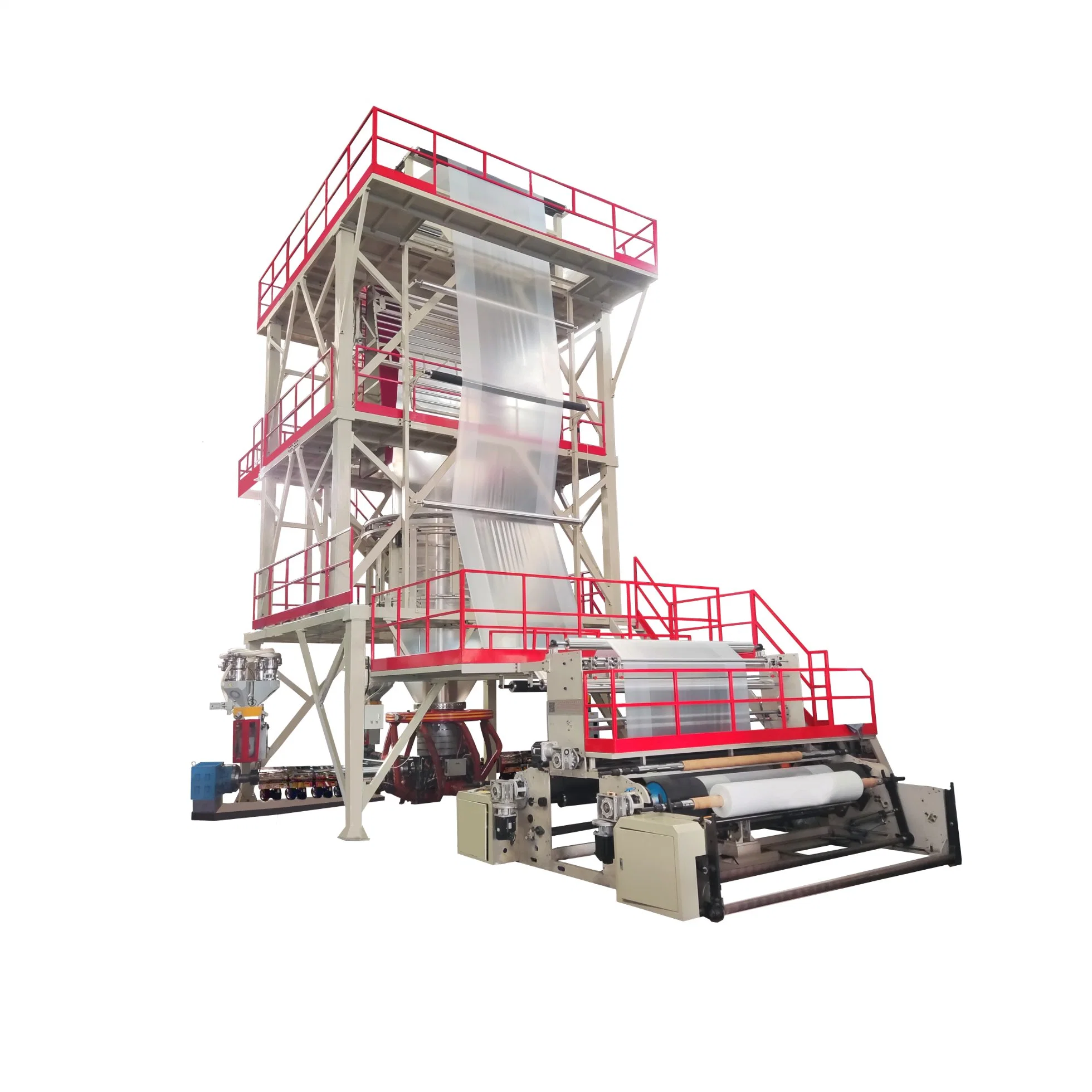 Sj75/90/75-2500 ABC Three Layer Co-Extrusion IBC Internal Cooling up Rotary PE LDPE LLDPE Blown Film Blowing Extruder Making Machine for Plastic Packaging Bag