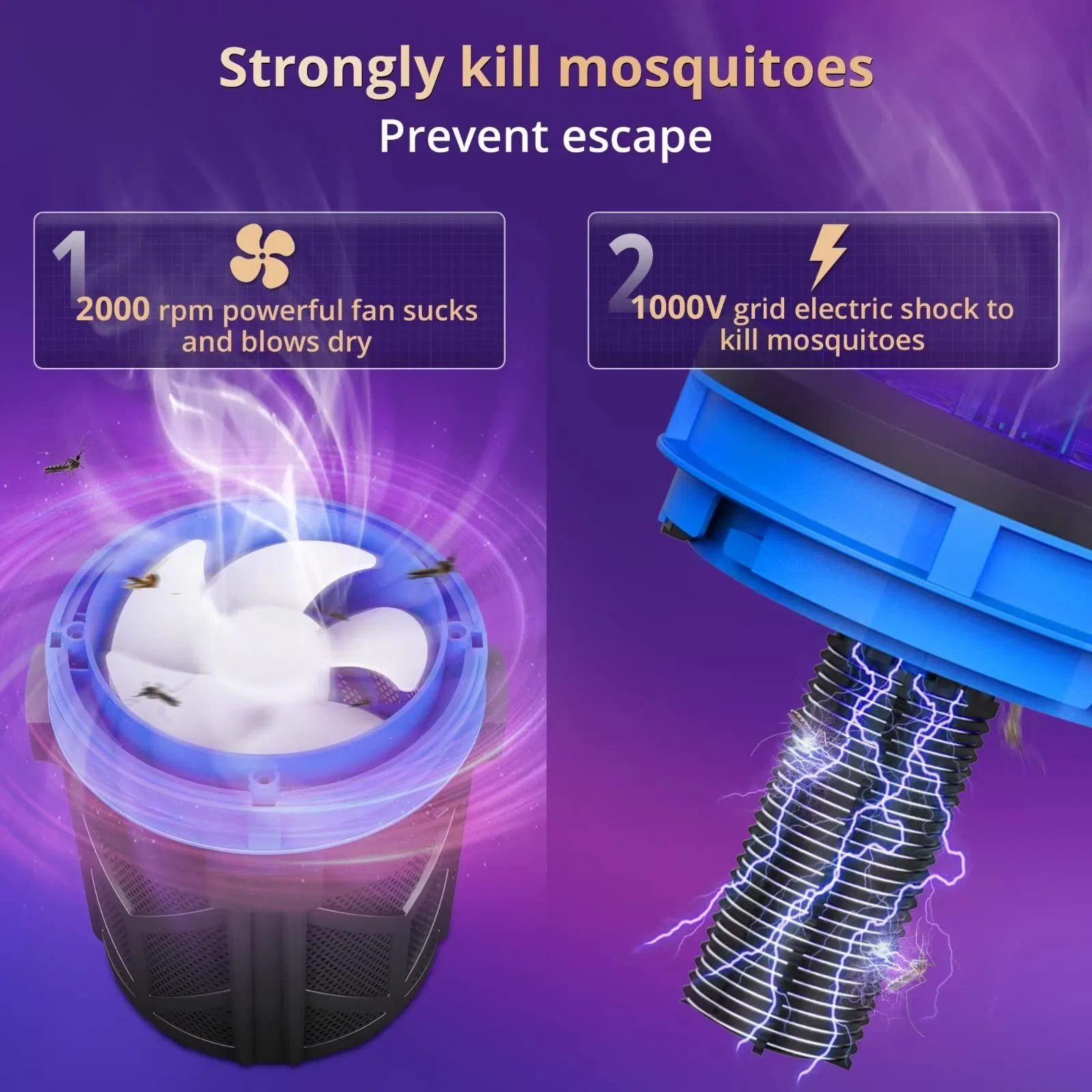 Prix de gros insectes ravageurs de lumière UV sécuritaire piège bug zapper tueur de moustiques