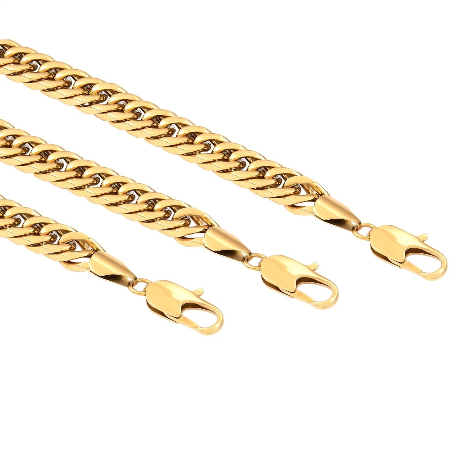 Collar grueso y grueso de cadena cubana para hombres y mujeres de moda hip hop, joyería chapada en oro de 14K.