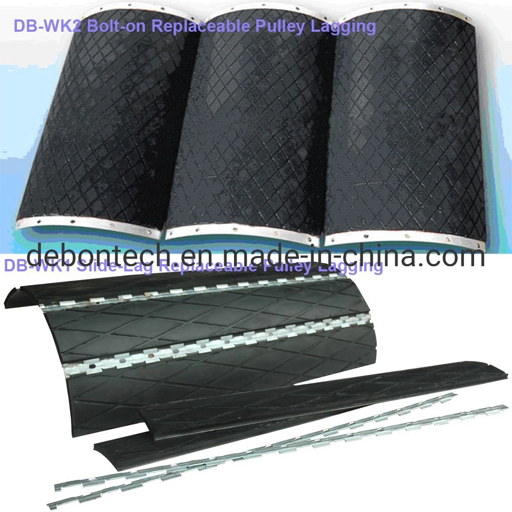 Replacement Conveyor Rolloer Diamond Slide on Bolt on Pulley Lagging