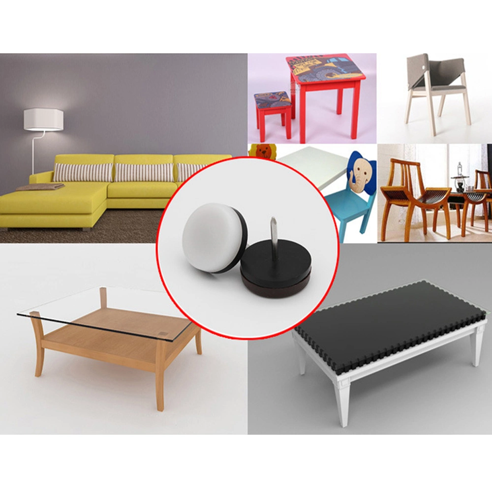 Accesorios de muebles de protector de LAS UÑAS Las uñas de negro en la barra deslizante de fieltro con caja de almacenamiento de muebles de madera silla / Taburetes / mesa pies de la pierna