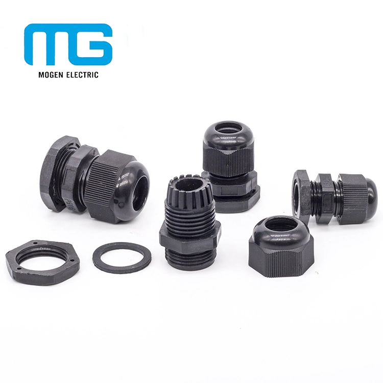 Ral7001 Pg Mg M Nylon Waterproof PA 66 Cable Glands with Rubber Seal and Nut