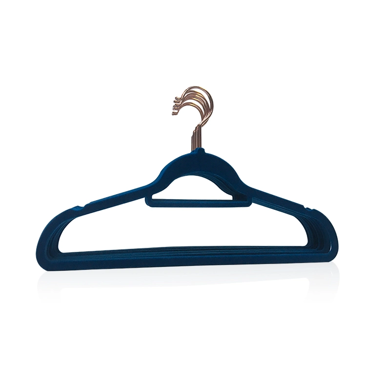 Manufacturer Wholesale/Supplier 38cm Navy Blue Coat 50 Pack Velvet Hangers for Cloths