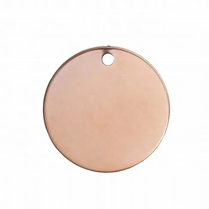 Customize Stamped Solid Brass Stamping Round Blanks with Hole Disk Tag Pendants