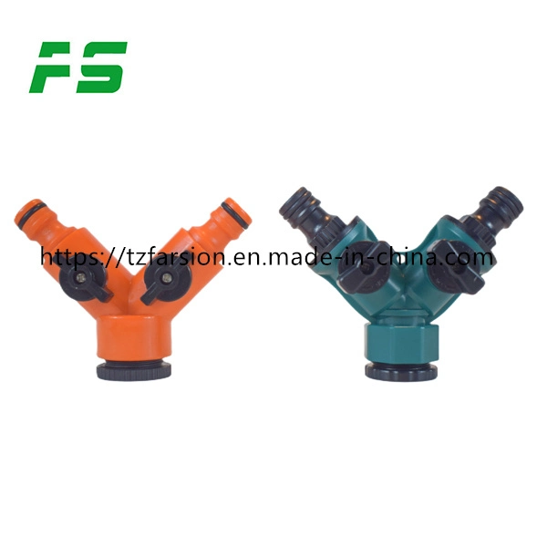 3/4inch Female Water Faucet Connector Garden Hose Pipe Connectors Splitter Y 2 Ways Stop Valve Garden Irrigation Fast Diverter Connector