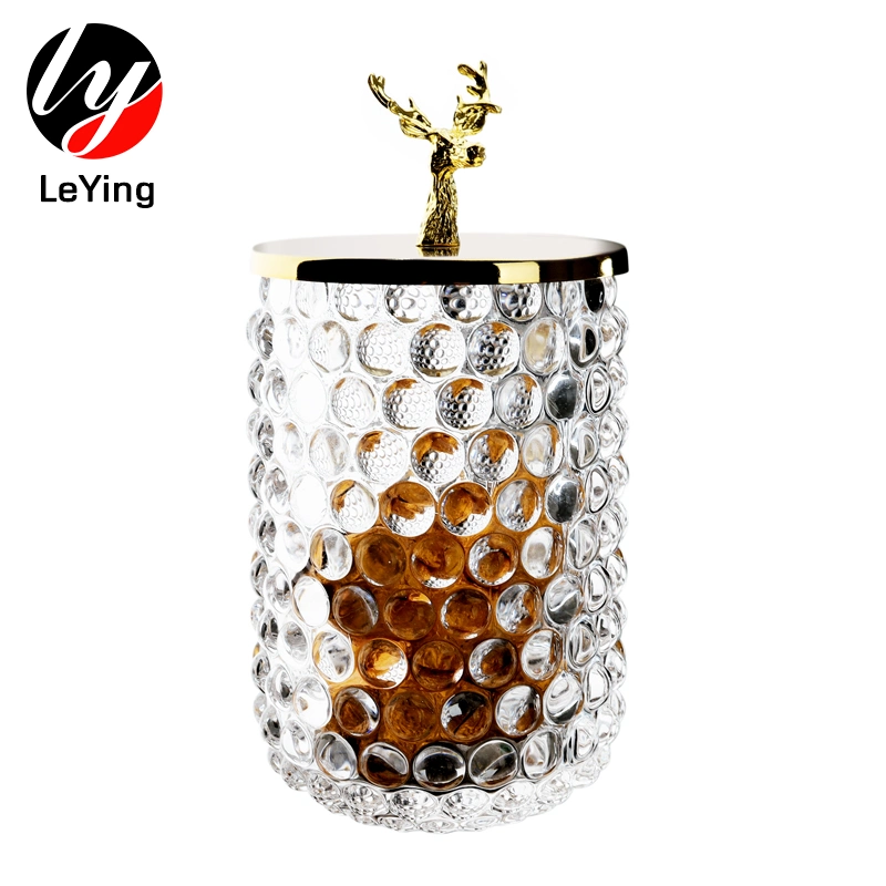 High Class Design Decorative Tableware Gold Lid Glass Storage Jar Candy Jar

تصميم فاخر لأدوات المائدة الزخرفية، جرة تخزين زجاجية بغطاء ذهبي للحلويات