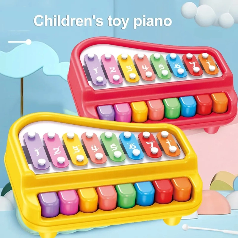 2 in 1 Plastic Toys Kinder Klavier Musical pädagogisches Musical Instrument Mini Piano Knock Xylophon Spielzeug Hand Percussion für Kinder