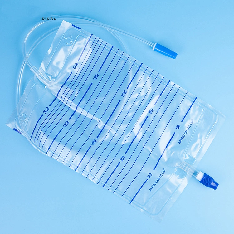 Disposable 2000ml Medical Hospital PVC Adult Urine Drainage Bag Manufacturing