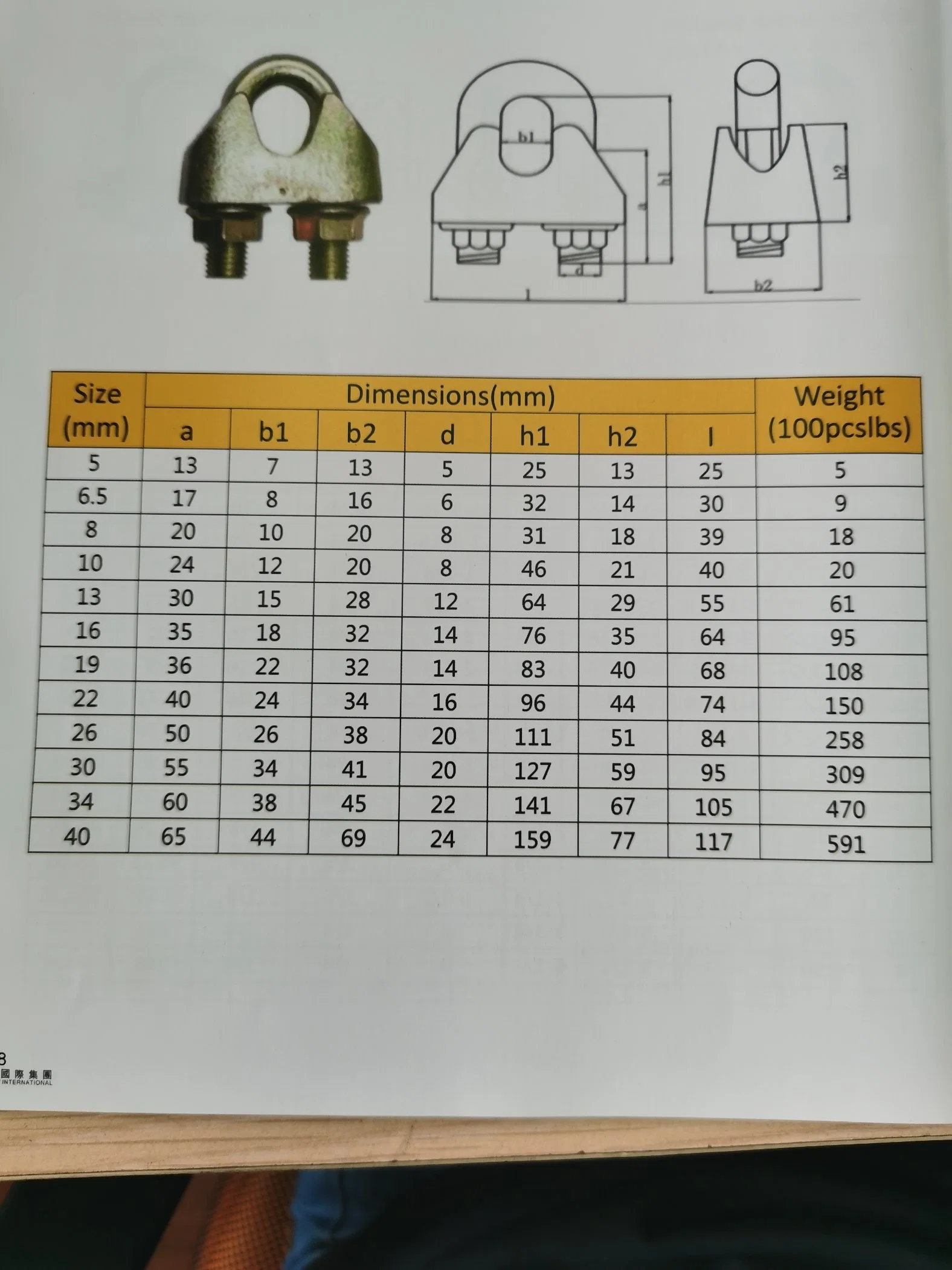 Casting Malleable Iron DIN1142 Wire Rope Clip