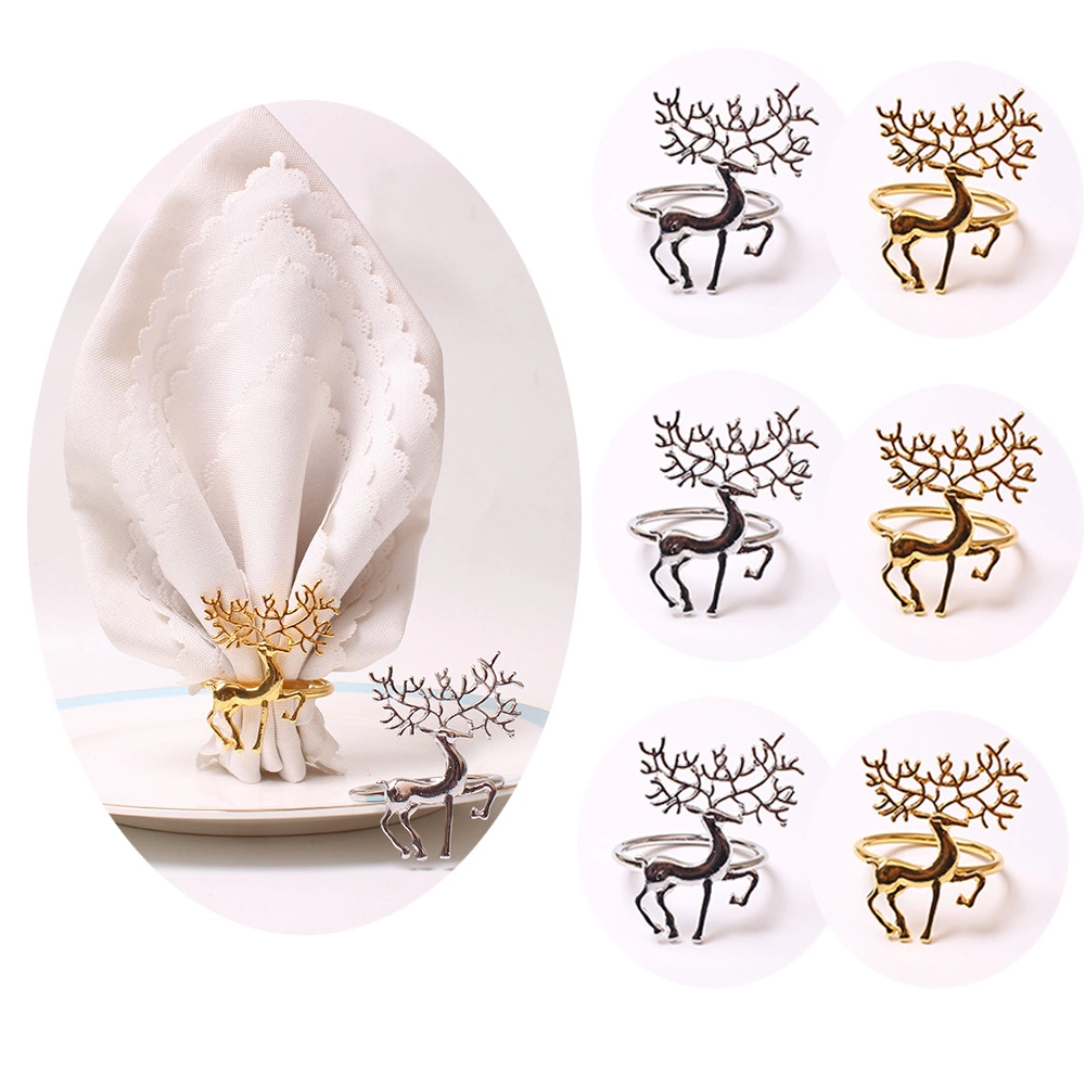 Christmas Reindeer Design Gold and Silver Plated Napkin Ring