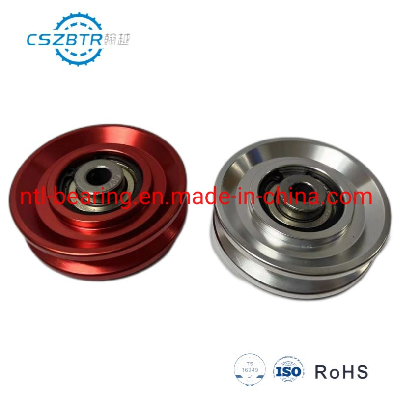 Cable Wheel Bearing Red Aluminum Alloy 73mm Fitness Accessories Pulley for Gym