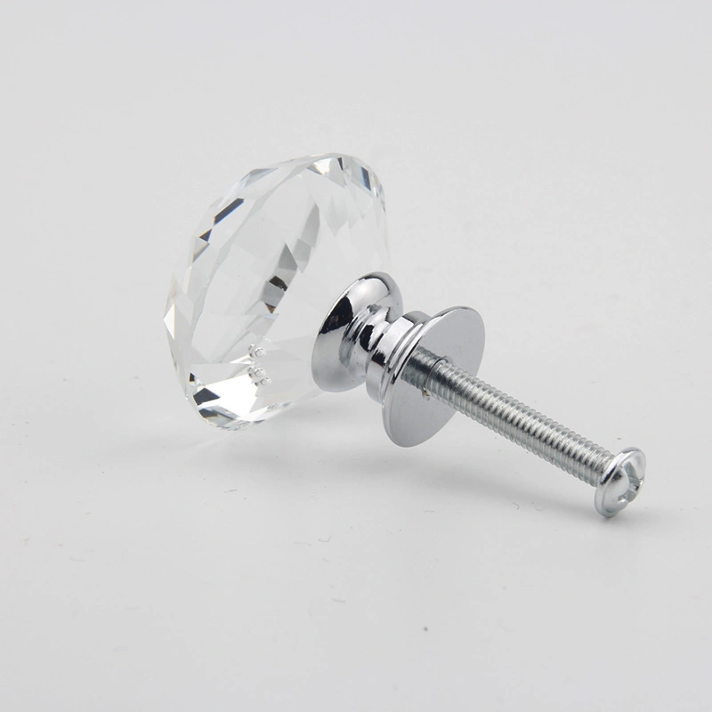 Moderne Europäische Möbel Fitting Single Hole Schrank Schublade Tür Zink Aluminium Kristall Diamant Knopf Glas Tür Pull Griff Küchenschrank Griffe Durchmesser 30mm