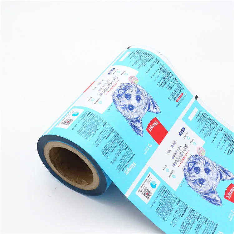 Custom Printed Food Grade Plastic Mylar Aluminum Foil Dog Food Snack Packaging Bag Film Roll