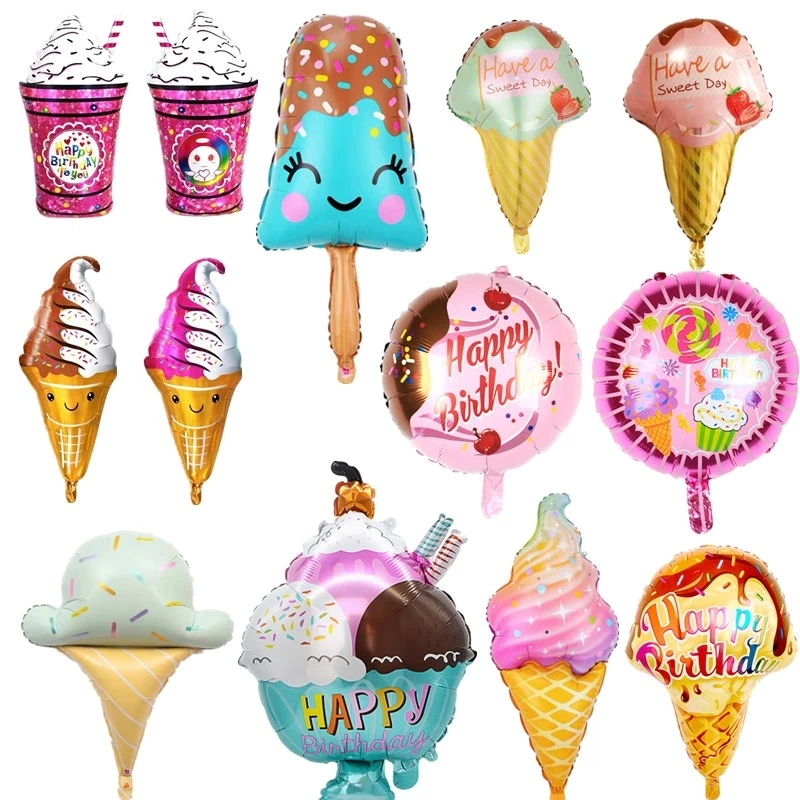 Donuts Aluminum Foil Balloons Fruit Ice Cream Helium Balloons Birthday Party Decoration Children&prime; S Toys Sweet Balloons Baby Show