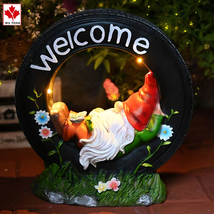 Balcony Spirit Solar Night Light Garden Landscape Light Resin Crafts