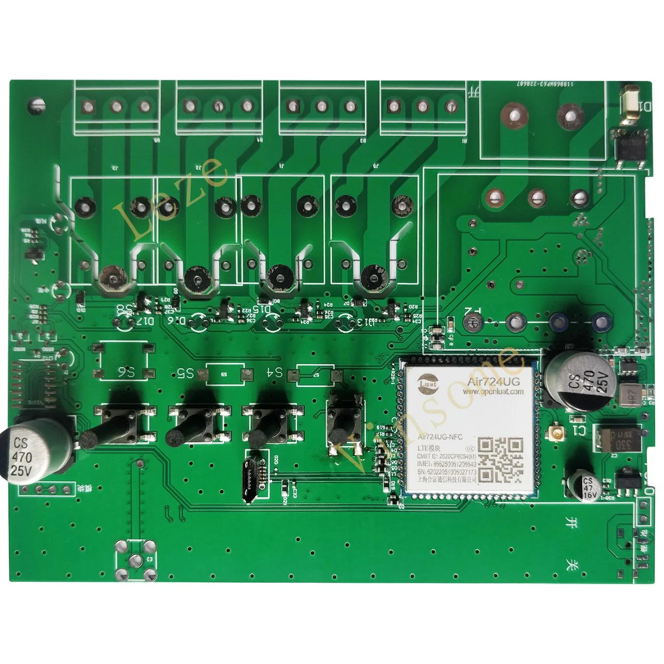 Cellphone Controls 4way Relay PCB Assembly One-Stop PCB Service Printed Circuit Board