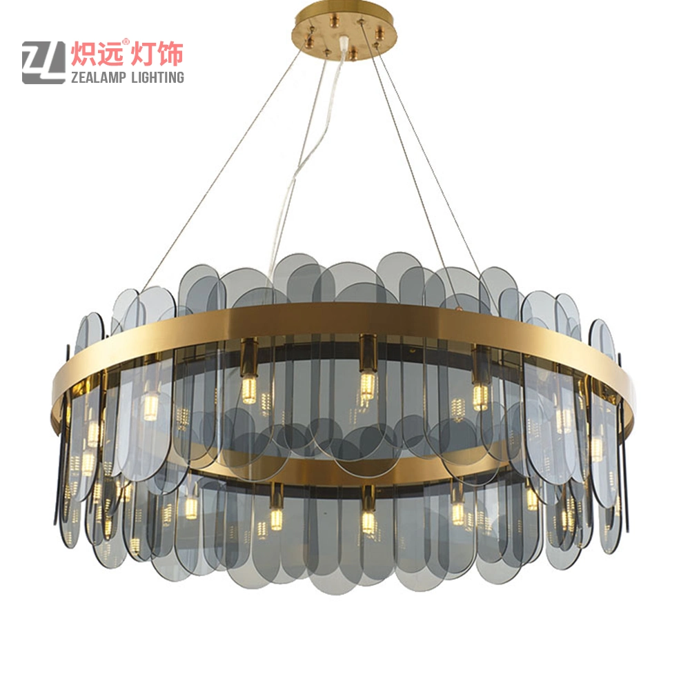 Round Hotel Living Room Modern Acrylic Chandelier Lamp