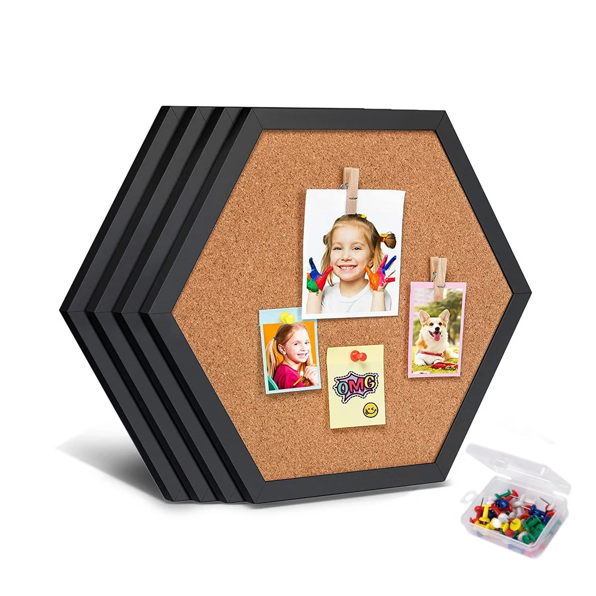 Hexagon Stickers Self-Adhesive Cork Board Tiles Wall Drawing Bulletin Boards