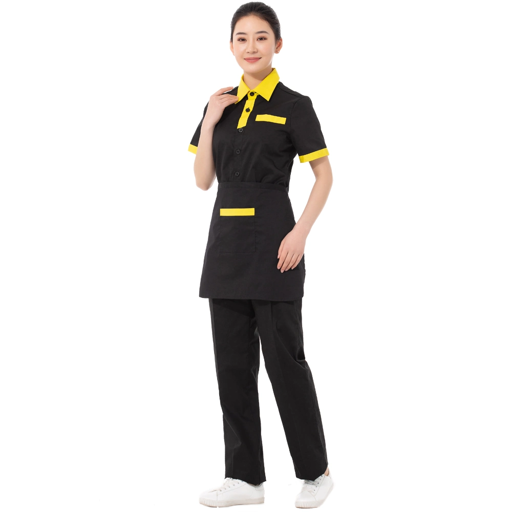 Wholesale Hotel Restaurant Unisex Busperson Shirts Waiter Workwear Uniform