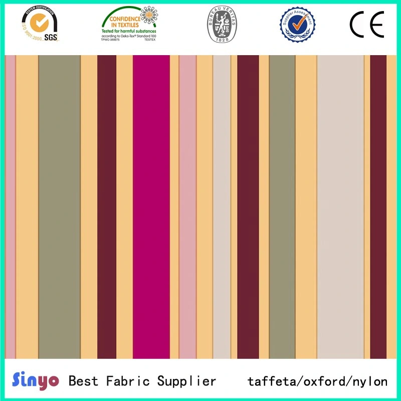 Heat Transfer Printed PVC Laminated 300d Yarn Dyed Strip Fabric