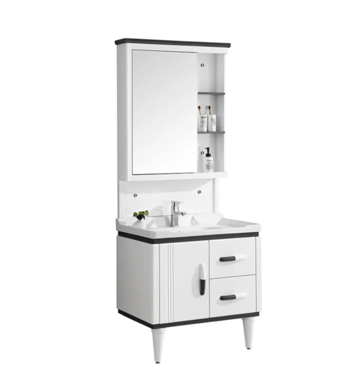 Luxury Modern Modular High and Waterproof Custom White Bathroom Vanity Cabinet