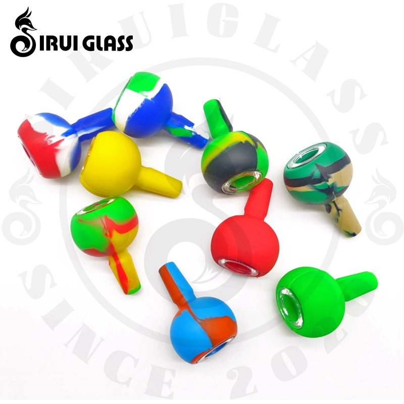 Sirui 2.4" Decal Silicone Glass Bowl Glass Smoking Water Pipe Accessories