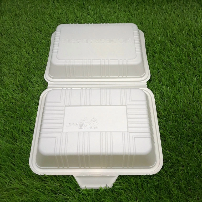 Unbleached Compostable Takeaway Cornstarch Material Food Container