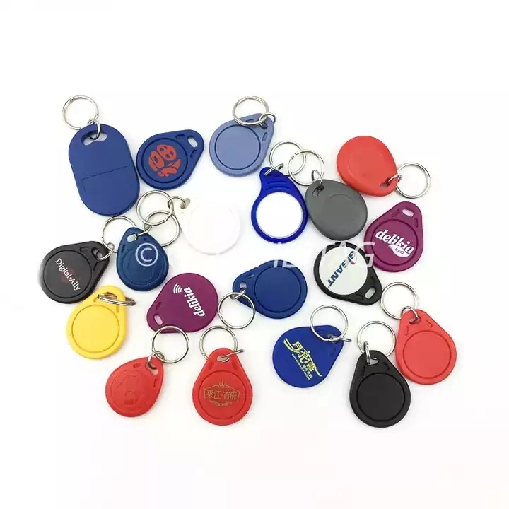 ABS 125kHz T5577 RFID Key Tag Fobs Customize OEM Color Print Logo 125kHz Proximity ID Card Chip RFID Tag Key Fob 13.56MHz Keyfobs Access Control RFID Keychain