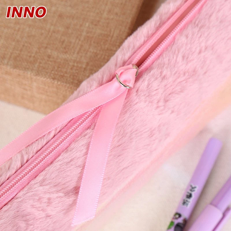 Comercio al por mayor de la marca Inno R068# Korean-Style lápiz nuevo caso de costuras simples creativa Bolsa de plumas de felpa ecológica