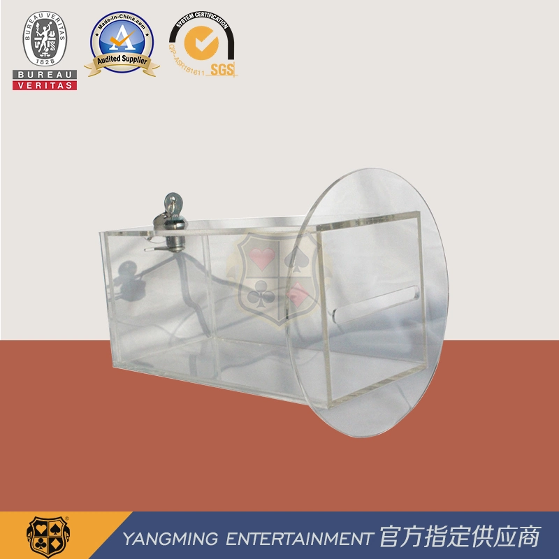 Transparent Acrylic Customized Round Bottom Gaming Table Dedicated Poker Card Scrap Box Ym-Dh04