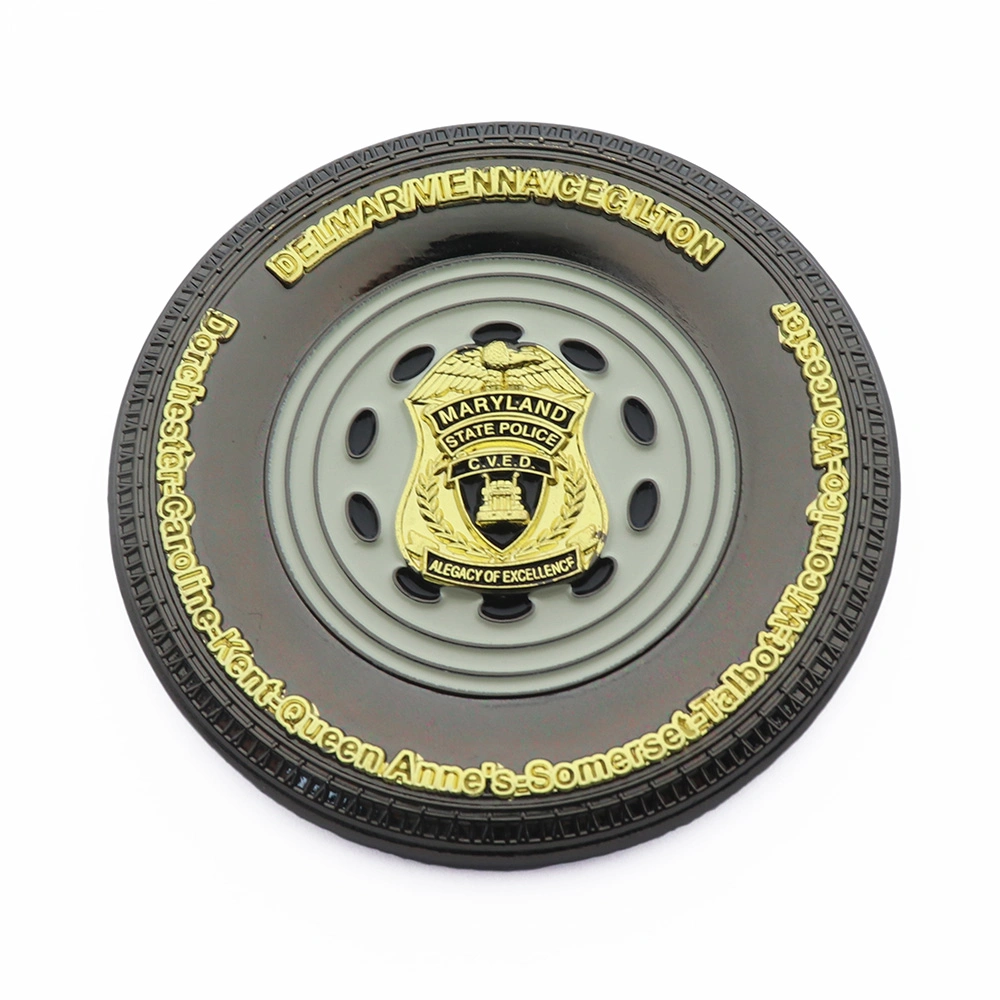 A coleção comemorativa de logotipo personalizado Coin fornece o 3D Engraving Souvenir Metal Moedas desafio da Polícia militar fabricante de moedas de esmalte