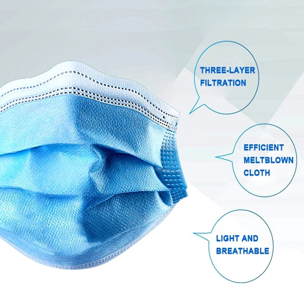 Hot Sale Adult Respirator 3 Layer Disposable Facemask with Earloop