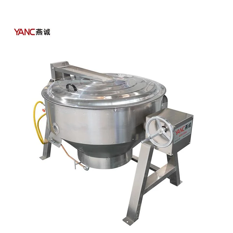 2022 Made in China 200 Litre Gas Heating Pot Tiltable No Stirrer Industrial Cooking Pot