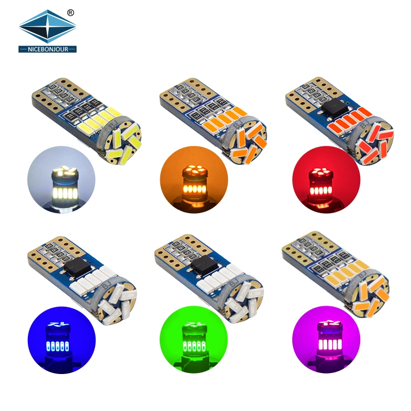 Commerce de gros de l'intérieur de T10 4014SMD 12V 24V Blanc Rouge Jaune 194 de la lampe témoin LED Canbus voiture