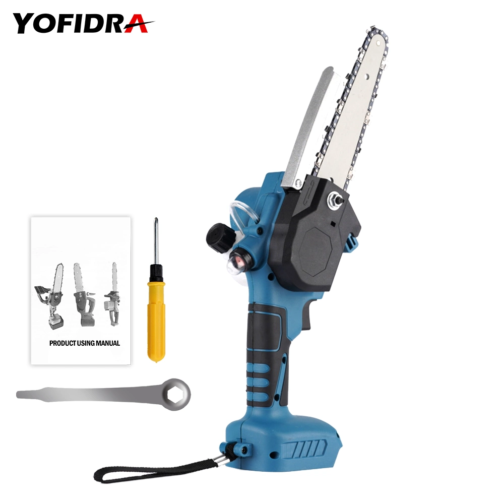 6 Inch 11000rpm Brushless Electric Saw Handheld Cordless Garden Logging Chainsaw for 18V Battery Woodworking Cutting Tool