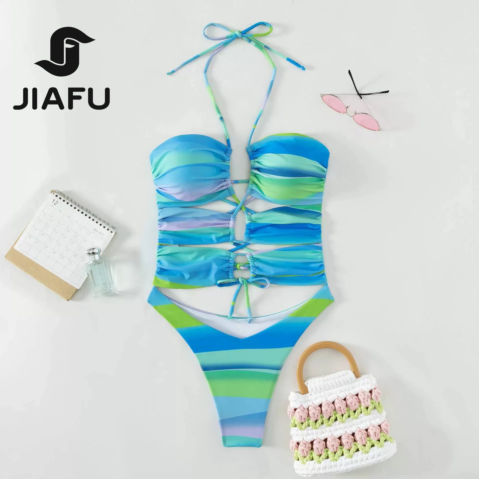 Lady Sexy Bikini Sublimation Print Swimwear Bathing Suit for Sandbeach SPA Beachwear